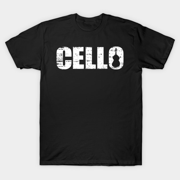 Distressed Look Cello Gift For Cellists T-Shirt by OceanRadar